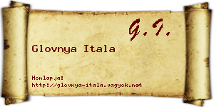 Glovnya Itala névjegykártya